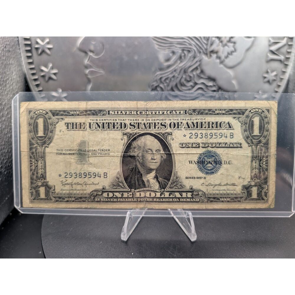 $1 Silver Certificate – 1957B Star Note – Blue Seal – As Shown